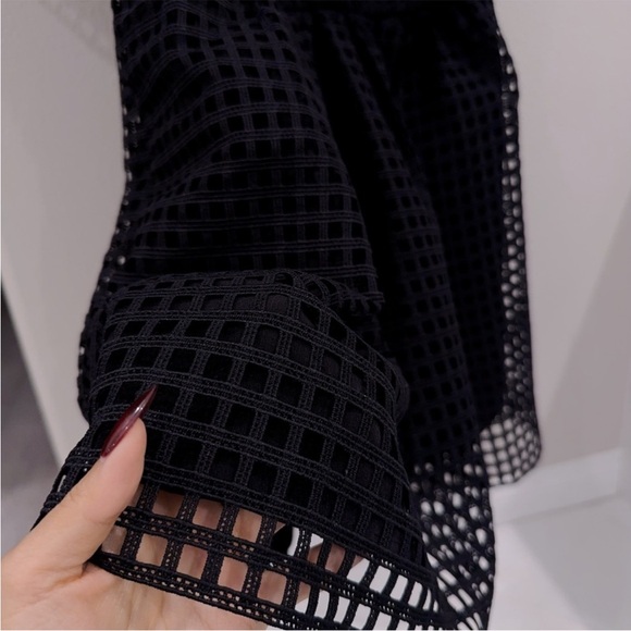 Self-Portrait Black Grid Lace Mini Dress - Picture 5 of 16